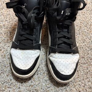 Black and White High-Top Sneakers